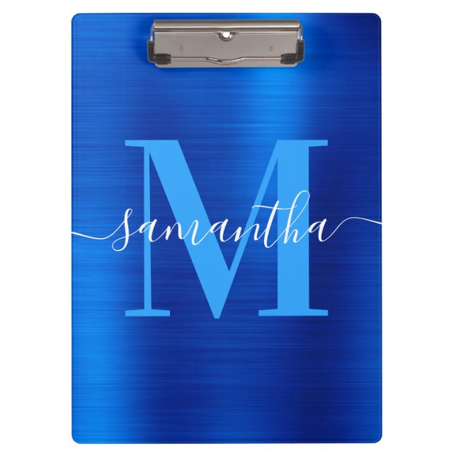 Pranchetas Monograma Real Assinatura Azul Folha  (Frente)