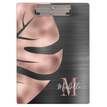 Monograma Rosa Dourado Elegante