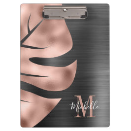 Pranchetas Monograma Rosa Dourado Elegante