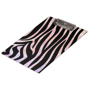 Pranchetas Monograma Zebra Preto e Rosa