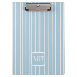 Pranchetas Monogramas herbáceos, listrados, de cor azul Elega