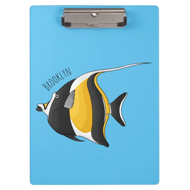 Pranchetas Moorish idol fish cartoon illustration  (Frente)