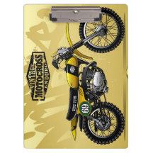 Motocross Yellow Bike Clipboard | Fora da estrada