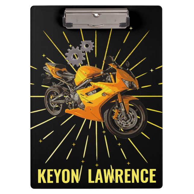 Pranchetas Motomomotocicleta Black & Dourado (Frente)