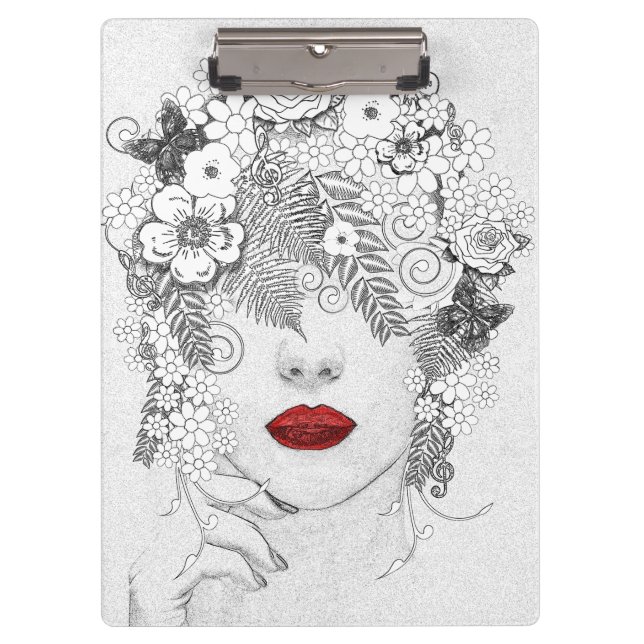 Pranchetas Mulher com Lábios Vermelhos (Frente)