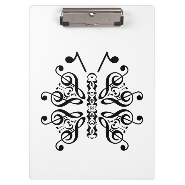 Pranchetas Musical Butterfly Music Note Scroll Design (Frente)