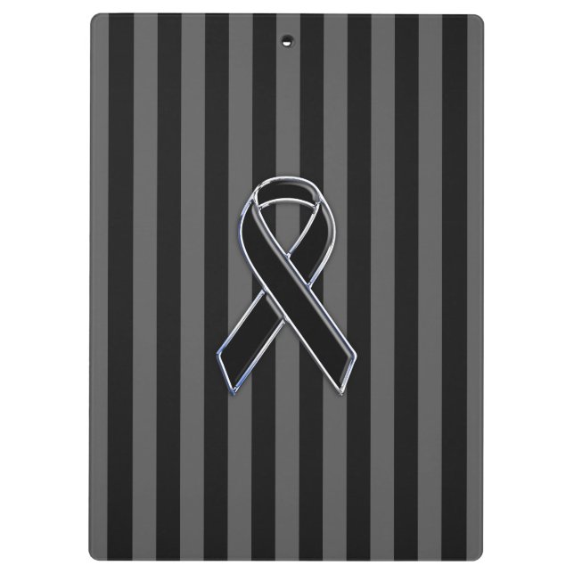 Pranchetas Na moda Black Ribbon Awarness Vertical Strips (Verso)