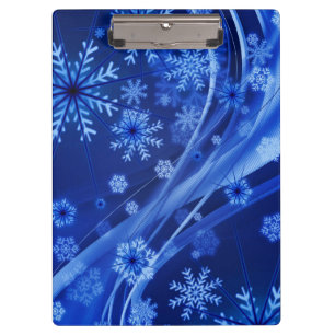 Pranchetas Natal Azul Flocos de Neve de inverno