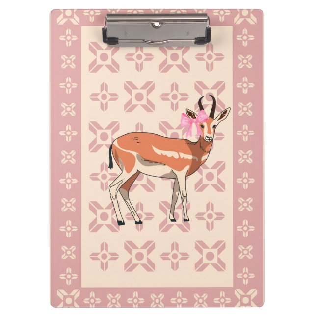 Pranchetas Natal Elegante Rosa com Padrão de Corça (Frente)