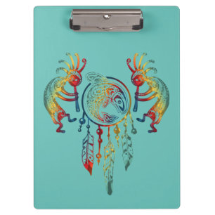 Pranchetas Nativo americano Kokopelli Whale Dreamcatcher 1