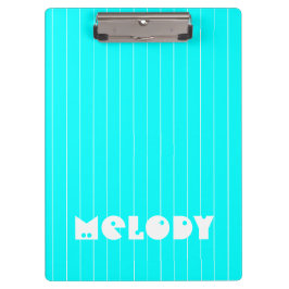 Pranchetas Neon Cyan White Thin Vertical Strike Name