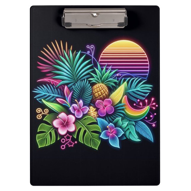 Pranchetas Neon tropical/Havaiano Colorido (Frente)