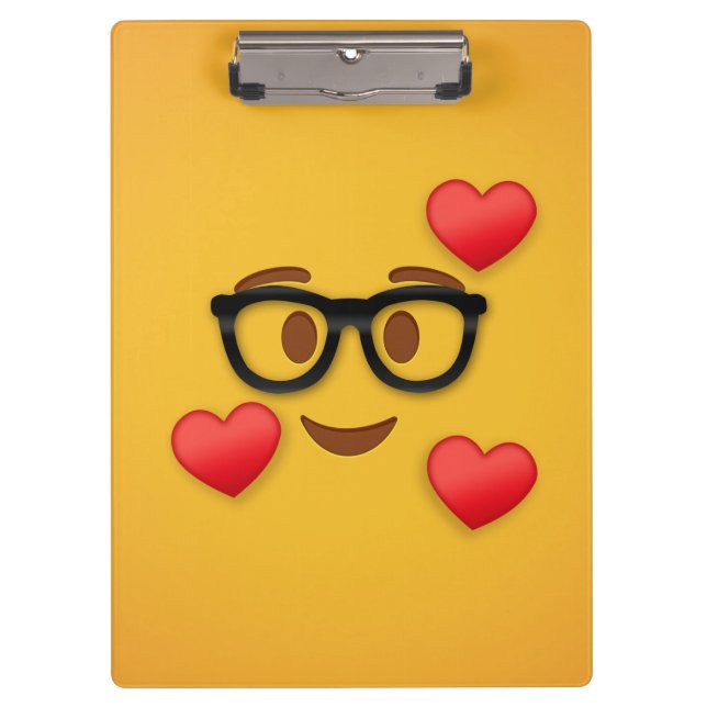 Pranchetas Nerd emoji de coração (Frente)