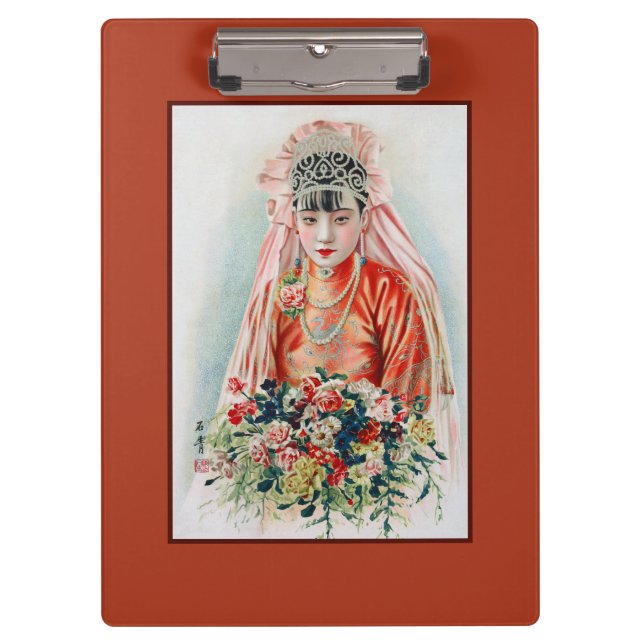 Pranchetas Noiva de Vermelho no Casamento Chinês em Xangai (Frente)