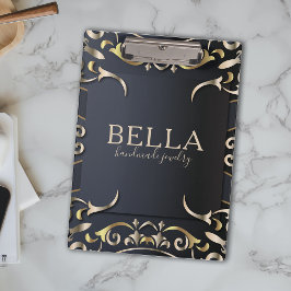 Pranchetas Nome Comercial Barroco Negro e Dourado de Luxo