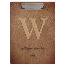 Nome da escrita na moda do monograma de couro cast