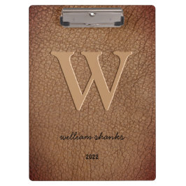 Pranchetas Nome da escrita na moda do monograma de couro cast