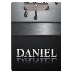 Pranchetas Nome Daniel com Metal Líquido Gotejando