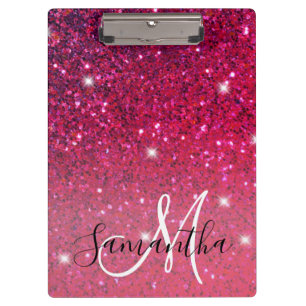 Pranchetas Nome das Sparkles Vermelhos e Rosa Modernos