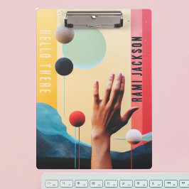 Pranchetas Nome do Monograma da Árvore Colorida na moda Abstr