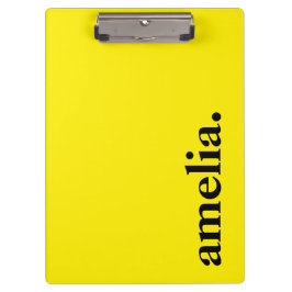 Pranchetas Nome Elegante de Cor Sólida Canário Amarelo