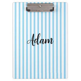 Pranchetas Nome Personalizado com Faixa Azul Branco e Letra M