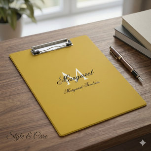 Pranchetas Nome Personalizado com Monograma Elegante M Dourad