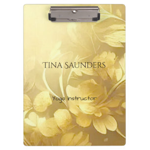 Pranchetas Nome personalizado das flores de ouro ioga
