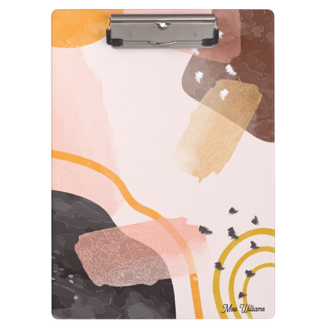 Pranchetas Nome personalizado do padrão Boho Abstrato (Frente)