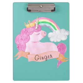 Pranchetas Nome Personalizado do 🌈 Rainbow Unicorn