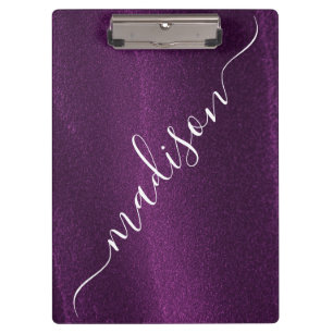 Pranchetas Nome Personalizado do Shimmer Glitter Roxo