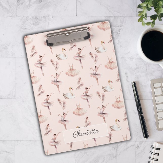 Pranchetas Nome Personalizado dos Calçados de Balé Rosa Balle (Criador carregado)