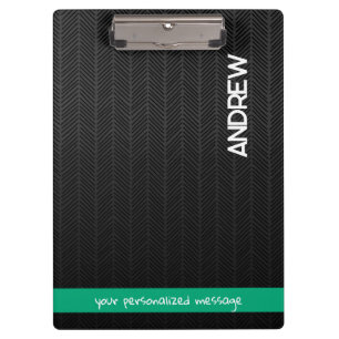 Pranchetas Nome personalizado e mensagem personalizada preto 