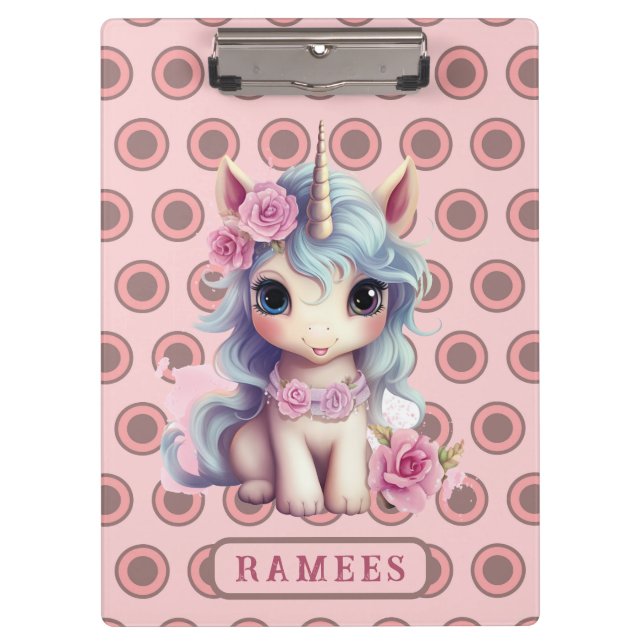 Pranchetas Nome Personalizado Fairy Baby Unicorn Sparparte (Frente)