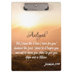 Pranchetas Nome Personalizado - Jeremiah 29:11 Sunrise
