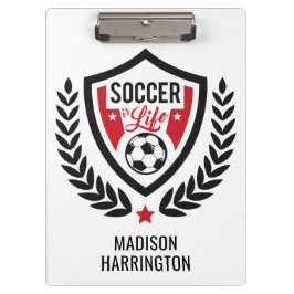 Pranchetas Nome personalizado Logotipo do futebol