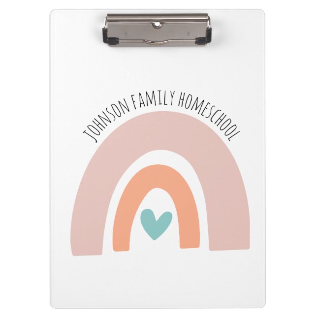 Pranchetas Nome Personalizado Rainbow Homeschool (Frente)
