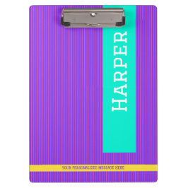 Pranchetas Nome Personalizado Roxo da Tendência