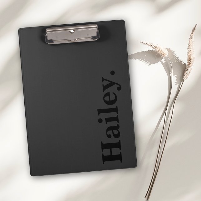 Pranchetas Nome preto mínimo Elegante clássico monograma (Criador carregado)