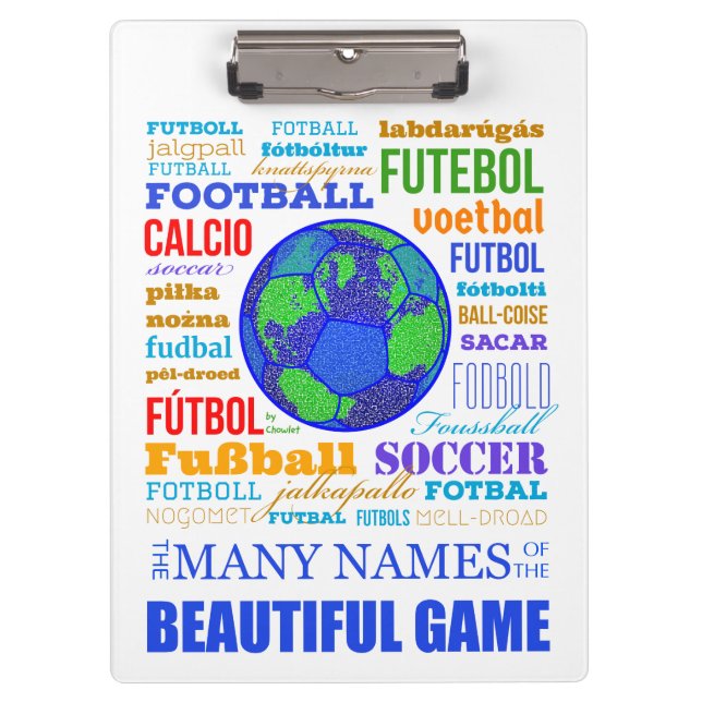 Pranchetas Nomes de futebol ou futebol (Frente)