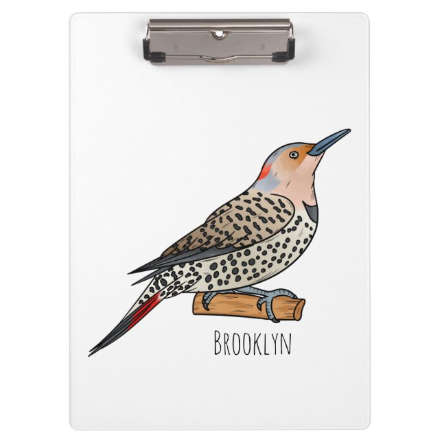 Pranchetas Northern flicker bird cartoon illustration  (Frente)