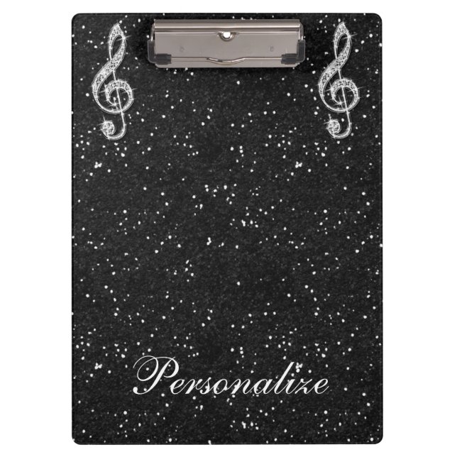 Pranchetas Nota Musical Diamantada Glitzy Espelhada Personali (Frente)