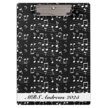 Notas musicais em preto e branco