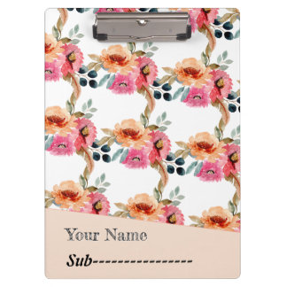Pranchetas Notebook Floral Elegante Watercolor