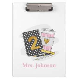 Pranchetas Notebook Preto de Segundo Grau Professor Café