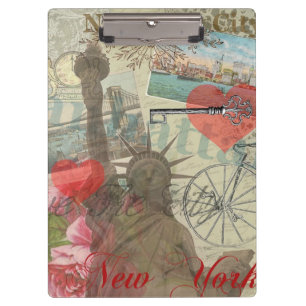 Pranchetas Nova Iorque Vintage Liberty Skyline - Símbolo de A