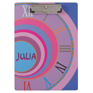 Pranchetas Numeração azul roxa, cor-de-rosa-relógio, cor-de-r