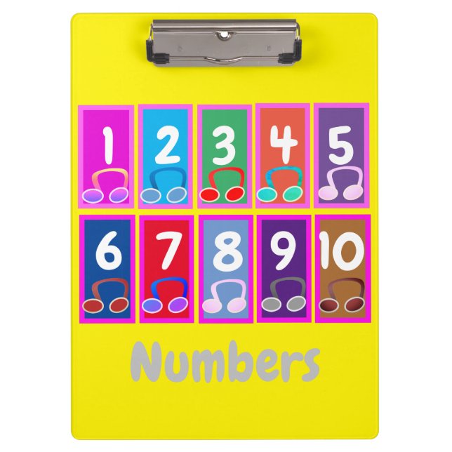Pranchetas Números de 1 a 10 Matemática Inicial Clipboard (Frente)