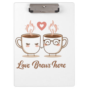 Pranchetas O Amor Breve Aqui - Casal Romântico De Café