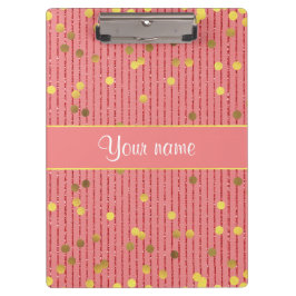 Pranchetas O brilho cor-de-rosa listra confetes Dourados